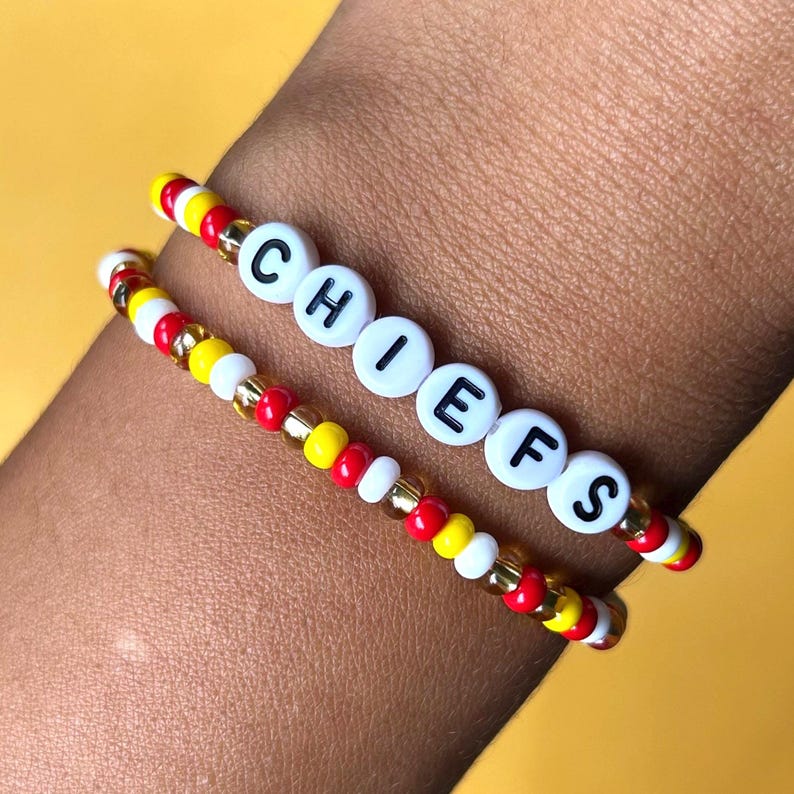 KC Chiefs Bracelet Set, Kansas City Inspired Jewelry, Red Friday