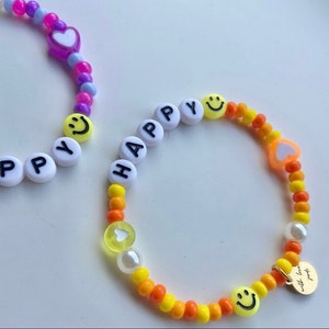 Preppy Jewelry Bracelets for Teen Girls Trendy Stuff Y2K Jewelry Charm  Bracelets Smile Face Evil Eye Heishi Beaded Bracelets - AliExpress