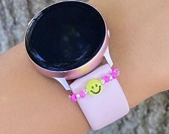 Smiley Halo Uhr Charm, Apple Uhr Band Ringe, Glückliches Gesicht, Lächeln Gesicht Perlen Ring Charms, Tech Geschenk Uhr Zubehör, bunt Y2K