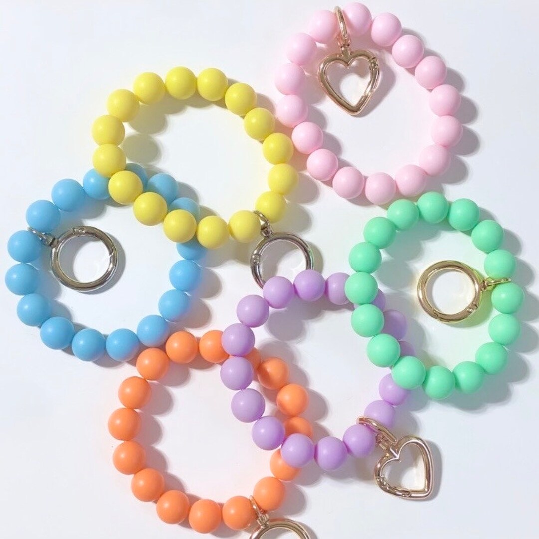 Keychain Wristlet, Stretchy Keychain Bracelet, Bangle Wristband