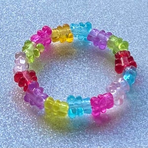 Resin Gummy Bear Beads for Earrings, Two-toned Gummy Bear Charms