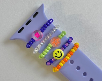 Mystery Halo Watch Charms Pack, Apple Watch Perlen Charm Zubehör, Armband, Geschenke, 90er Jahre Y2K, Smiley, Preppy Style, Geschenke für sie