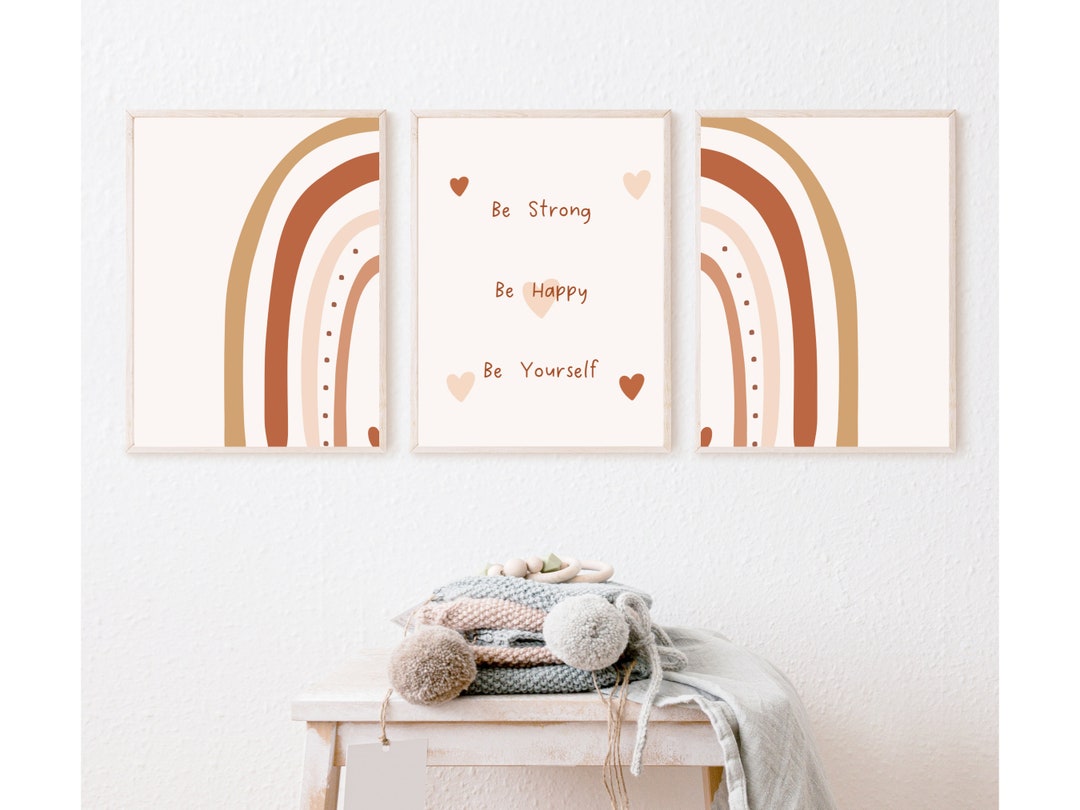 Rainbow Baby Art With Inspiring Quotes Set of 3 Printable Wall - Etsy