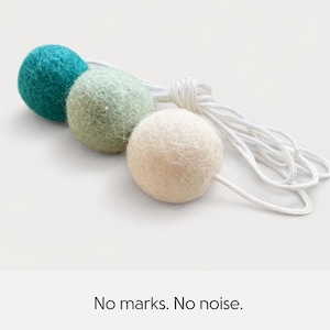 Light pull cord | Silent bathroom solution | Soft wool pull | No more banging pull weight | Blue bathroom accessory UK | 3 ball