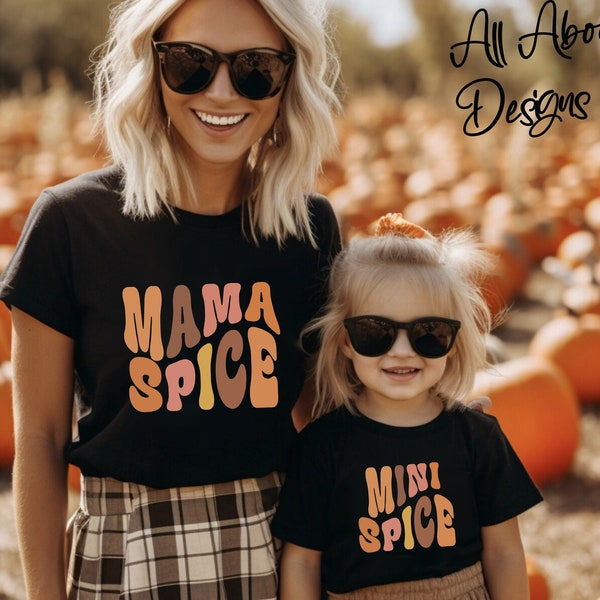 Mama Spice and Mini Spice PNGS, Mommy and Me png, svgs Thanksgiving Shirt SVG, Fall Mama, Family Thanksgiving SVG, Pumpkin Spice png