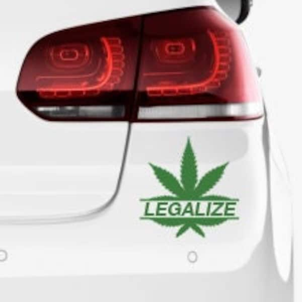 Cannabis Car Sticker, Legalize Weed, Pot, Legalize it, Medical Marijuana, Transparent Outdoor Stickers, Car Sticker, Legalize weed Campaign