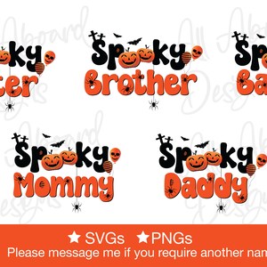 Gruselige Familie SVG, Halloween SVG Bundle, Gruselige Mutter SVG, Gruseliger Papa SVG, Gruseliger Bruder, Schwester, Baby SVG, PNG