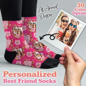 Custom Best friend Socks, face socks, Personalized BFF Gifts, Funny Bestie Socks, Unique Birthday Gift for Friends, Mum birthday