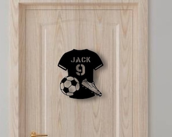 Personalised Acrylic Football Bedroom Door Decor Sign Plaque