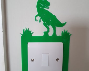 Dinosaur Light Switch Surround Acrylic, animal Theme T REX Kids Bedroom Décor cover UK