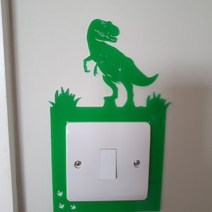 Dinosaur Light Switch Surround Acrylic, animal Theme T REX Kids Bedroom Décor cover UK