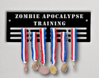 Running Runner marathon Medal Hanger Medal Holder Wall Display Rack funny zombie apocalypse training