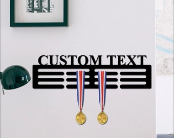 Personalised Medal Hanger Medal Holder Wall Display Rack Any Text Or Name