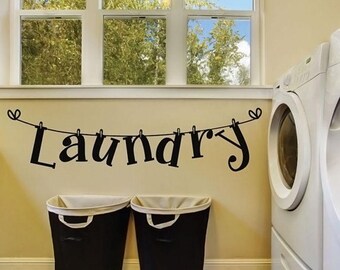 XL LARGE Laundry Washing Wall Art kitchen utility room Vinyl Decal Sticker V36