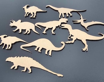 Dinosaur T rex, Triceratops Craft Tag Embellishments Decoration Crafting Shapes