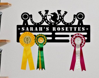 Personalised Medal Hanger Medal Holder Wall Display Rack horse pony racing rosette gift storage