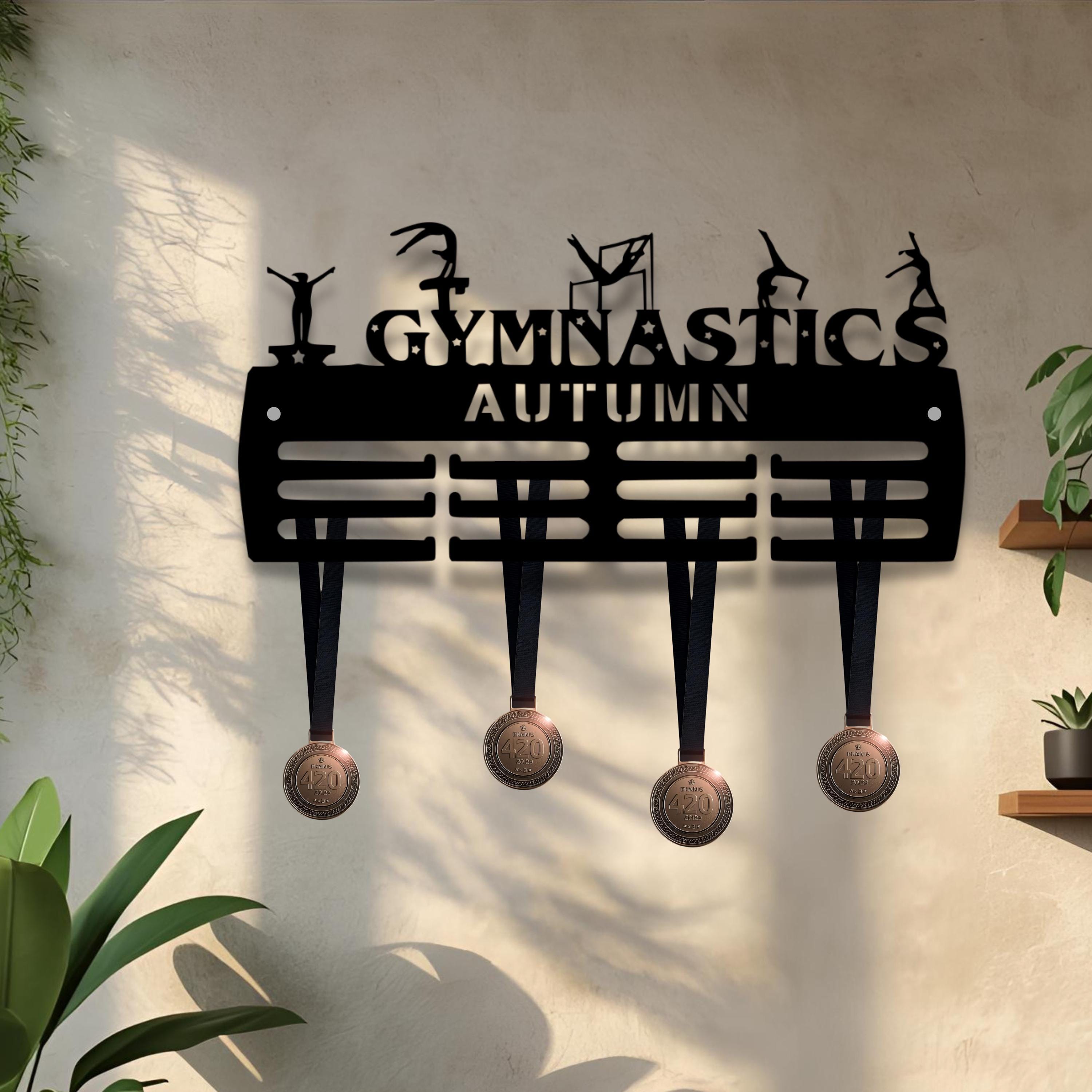 Personalised Medal Hanger Medal Holder Wall Display Rack Gymnastics ...