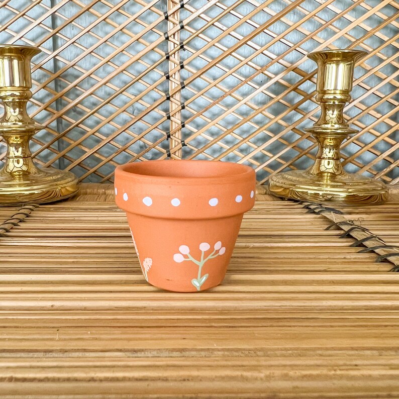 Mini Painted Terracotta Pot - Etsy