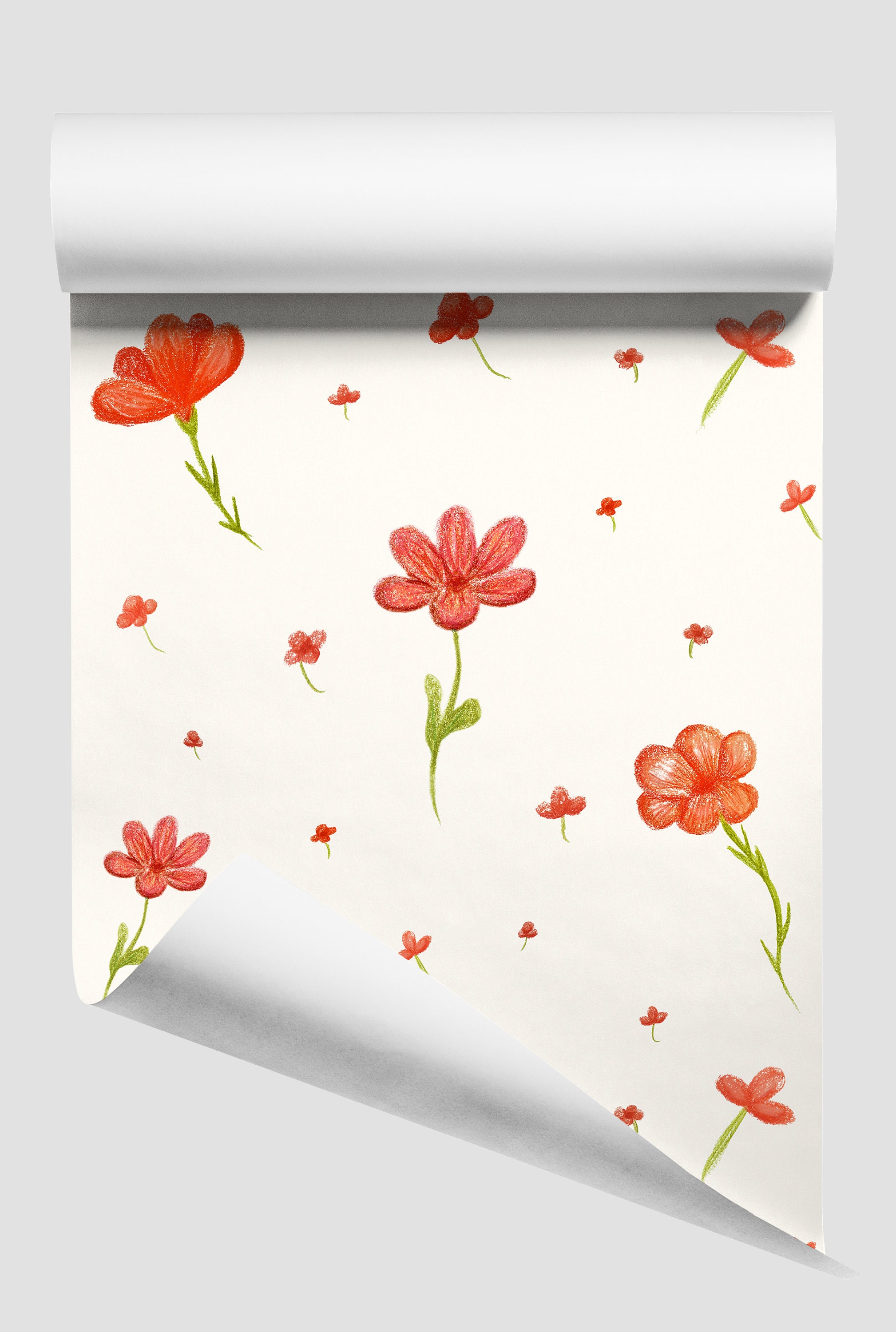 Red Poppy Wallpaper - Large Red Flower Wallpaper - Peel and Stick ...