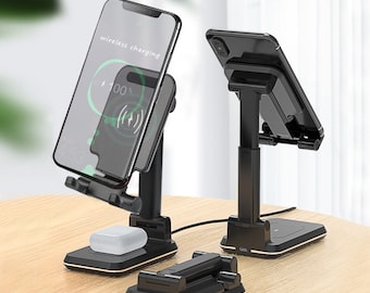 Phone Charging Stand Qi DUAL FOLDABLE wireless charger stand