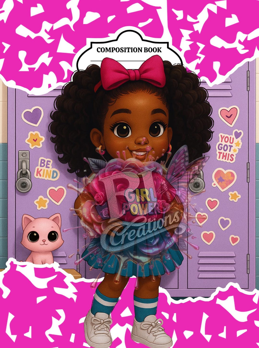 Chibi Kids Notebook Cover: Editable Back to School Design (digital ...