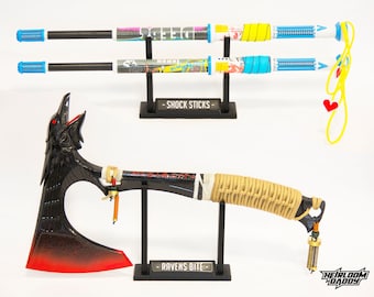 Lifeline Shock Sticks + Bloodhound Raven' s Bite 1:1 Weighted Replicas Apex Legends