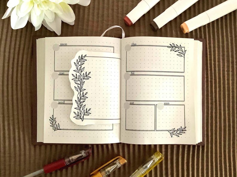 Premade A6 Bullet Journal Undated Planner Habit, Mood & Reading