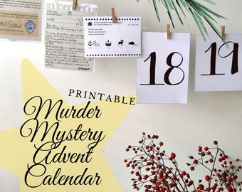 Printable detective advent calendar - Murder at the Christmas fair