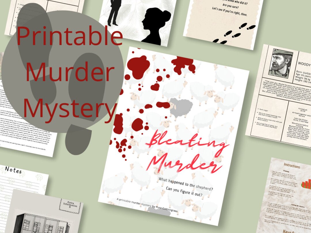 Printable Murder Mystery Bleating Murder Cozy Crime Instant Download Etsy