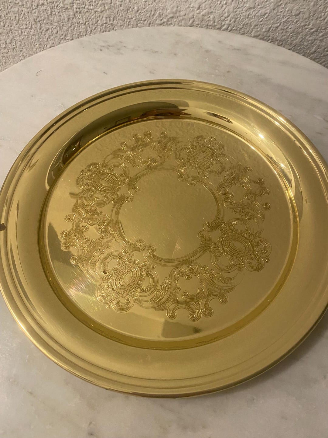Vintage Etched Brass Tray: Baldwin Bar Display, Vanity Storage - Etsy