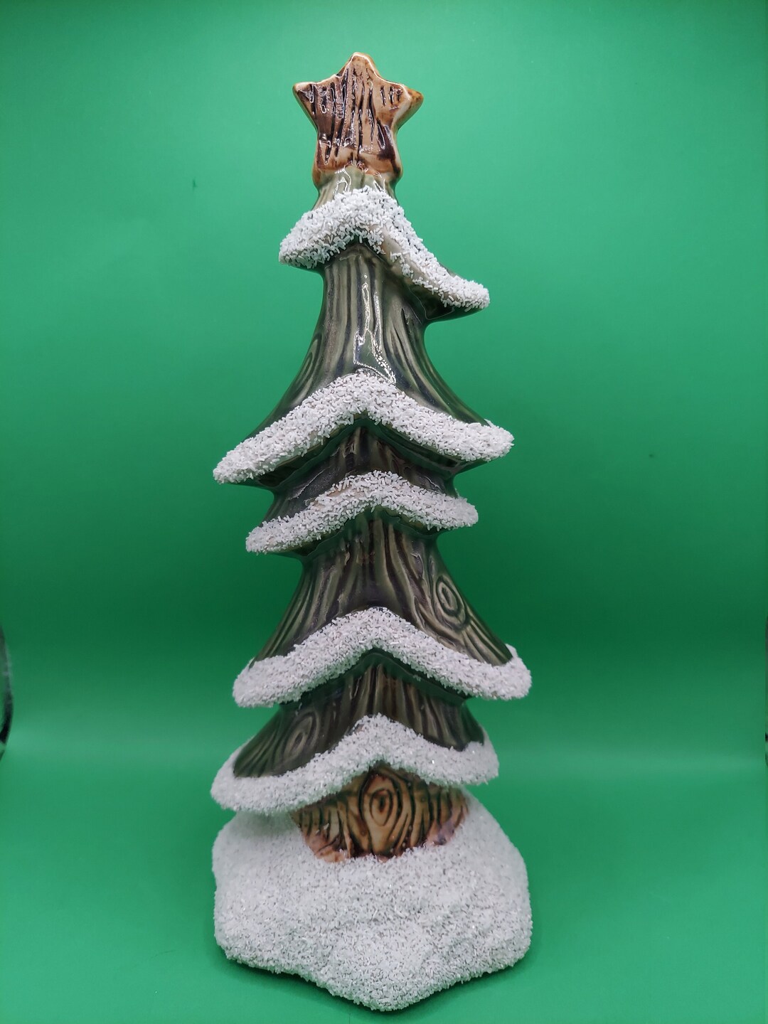 Porcelain Christmas Tree With Snow Etsy
