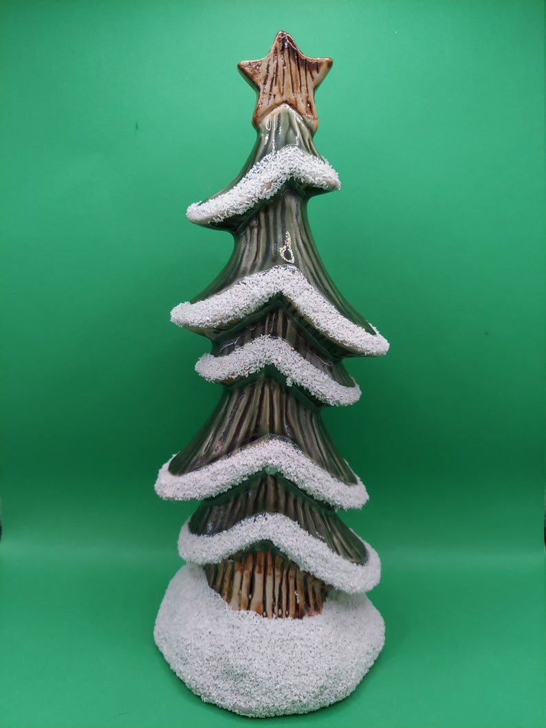 Porcelain Christmas Tree With Snow Etsy