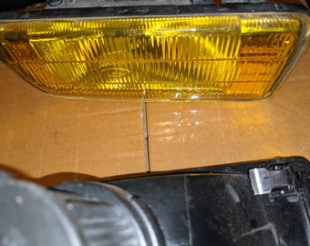RARE OEM BMW german yellow foglamps foglights for e36 front bumper glass