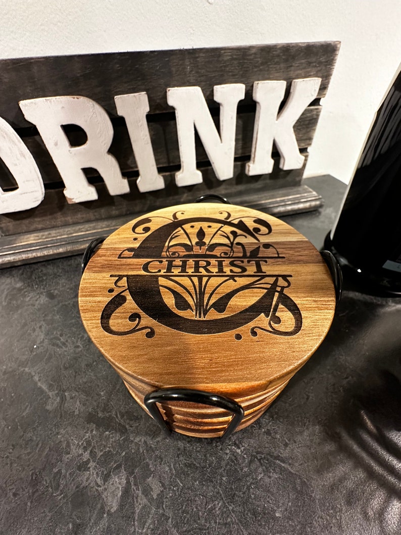 Custom Personalized Solid Wood Coasters With Bottle Opener and Padded