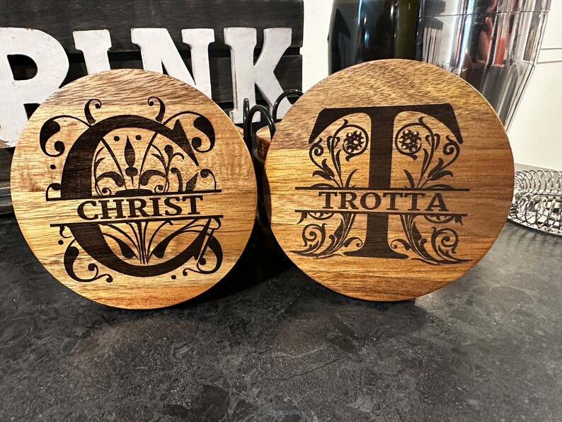 Custom Personalized Solid Wood Coasters With Bottle Opener and Padded