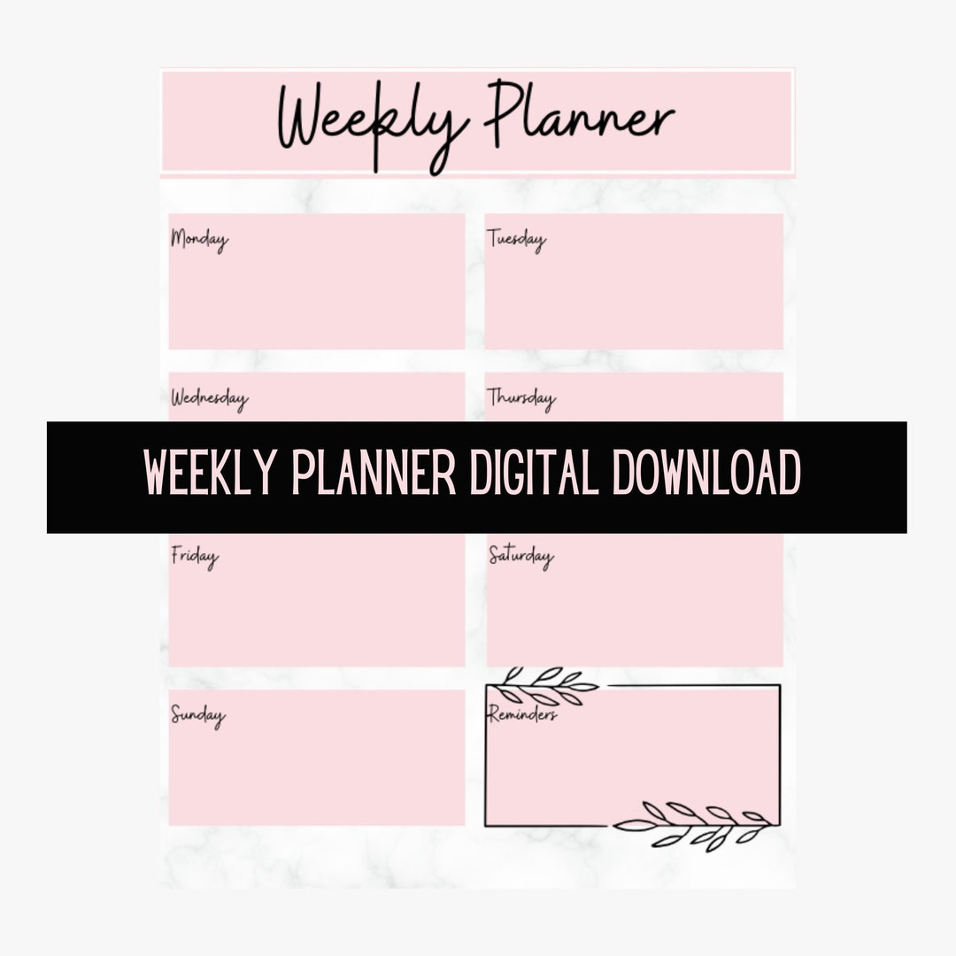 Plan Your Week With This Minimalistic Weekly Planner Printable - Etsy