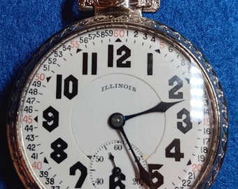 Illinois Pocket Watch "Sangamo Special" 23 Jewels, Size 17, Model 13, Rare "U60HR" Variation!