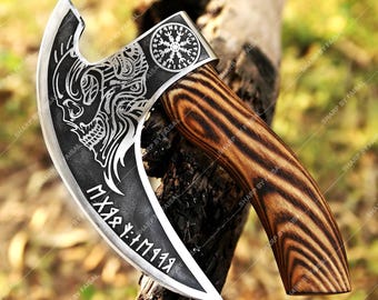 Custom Gift Hand Forged Damascus Steel Pizza Axe, Viking Pizza Cutter, Viking Pizza Axe For Fathers Day Gift, Medieval Larp Throwing Axe.