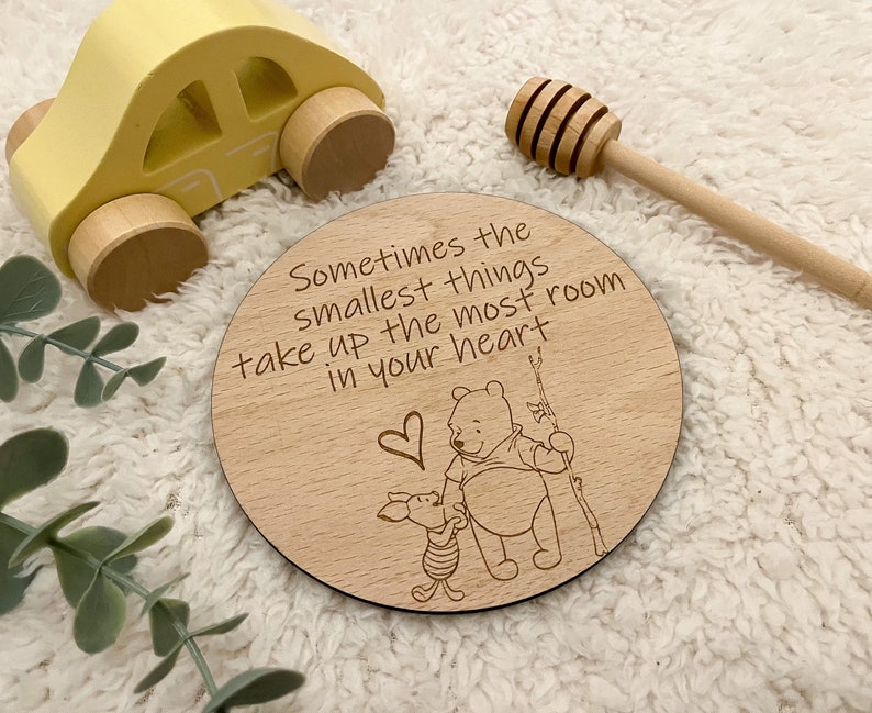 Baby Announcement Sign Winnie the Pooh Wooden Plaque Etsy