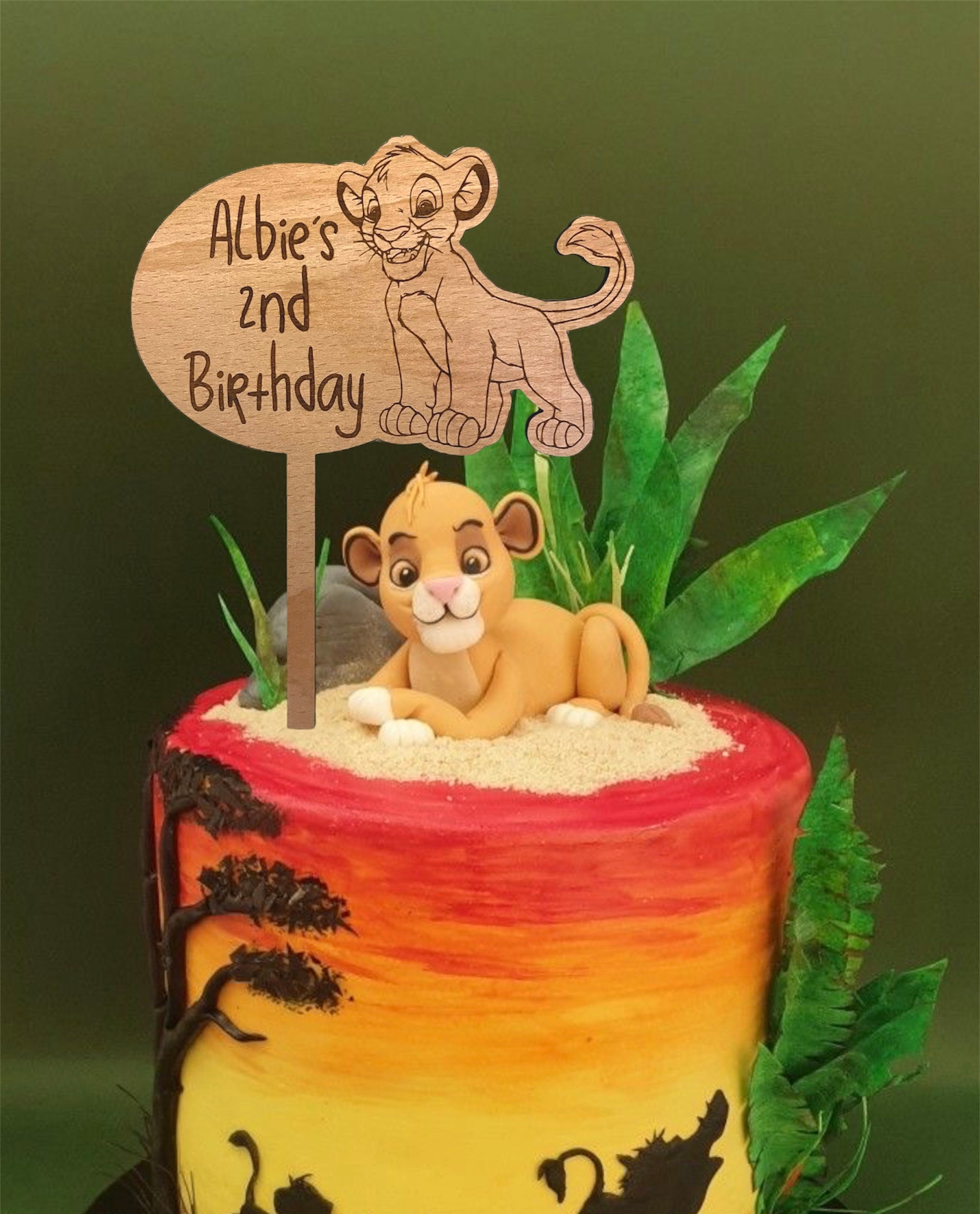 The Lion King Cake Topper Personalised Wooden Any Name - Etsy UK