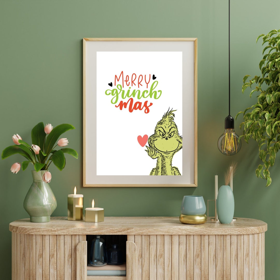 The Grinch Wall Art - Wall Decor - Printable - Merry Grinchmas