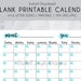 Blank Calendar Printable Calendar Printable Blank Monthly | Etsy
