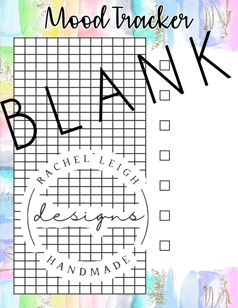 Blank Mood Tracker Printable Printable Mood Tracker Mood Tracker Bullet