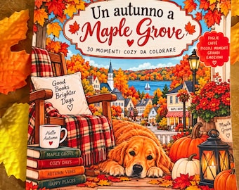 Coloring Book Maple Grove Autunno | Libro da Colorare Cozy | Autumn Coloring Book | Regalo Bookish | Kit Sorpresa Incluso