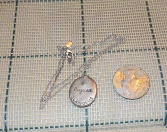 Birth Month Pendant Necklace. August. Gladiolus