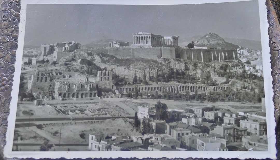Athens - View of the Acropolis. Real Photo Post Card. Circa 1940s. Used ...