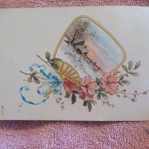 Schal Klavier. Handelswerbekarte. 1880er Jahre. Viktorianischen