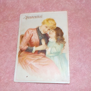 Prudential Insurance, Newark, N.J. Advertising Trade Card. jaren 1880. Victoriaans