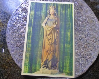 Virgin From Strasbourg Cathedral. Color Post Card. Circa 1950s