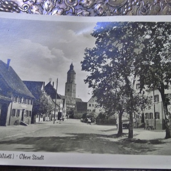 Langenau (Wirtt). Ober Stadt. Real Photo Black and White Post Card. Circa 1920s.